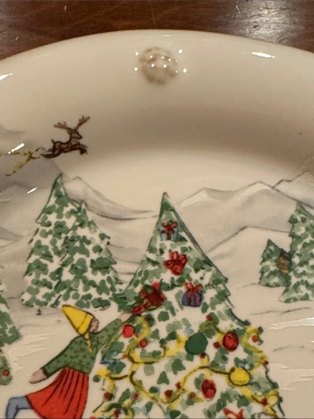 NIB RARE Retired Juliska B&T North Pole Cocktail Plates Set of 4 NEW Tree Deer